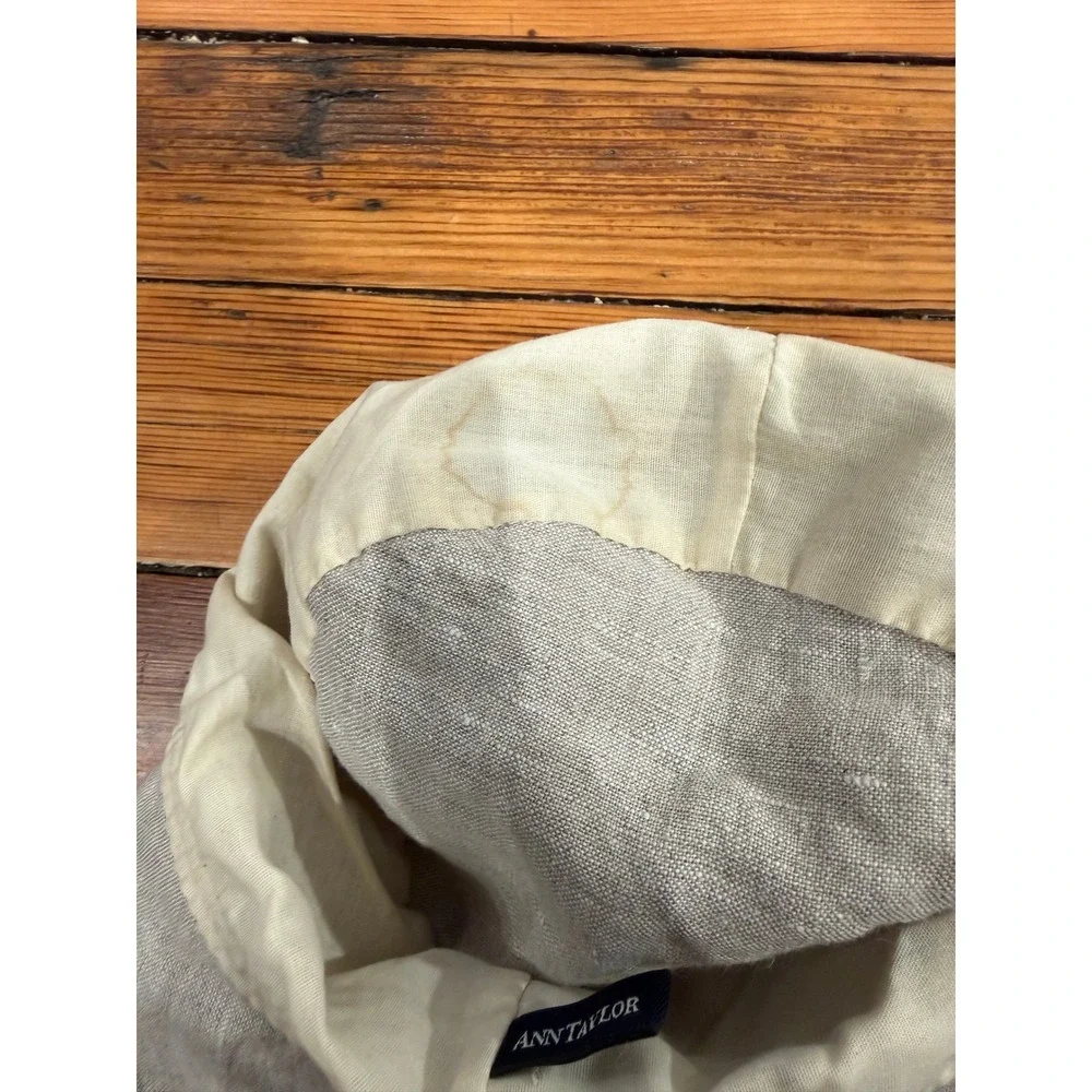 Ann Taylor Bucket Hat Grey Linen Minimalist Coastal Summer Sun Hat fisherman